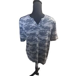 Ike Behar Textured Grey Henley Tshirt